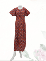 MANGAI Daily Wear Casual Comfort Fit Cotton Printed Nighties | Front Open Zipper Model |Summer Arrival's for Trendy Women's (DRN)