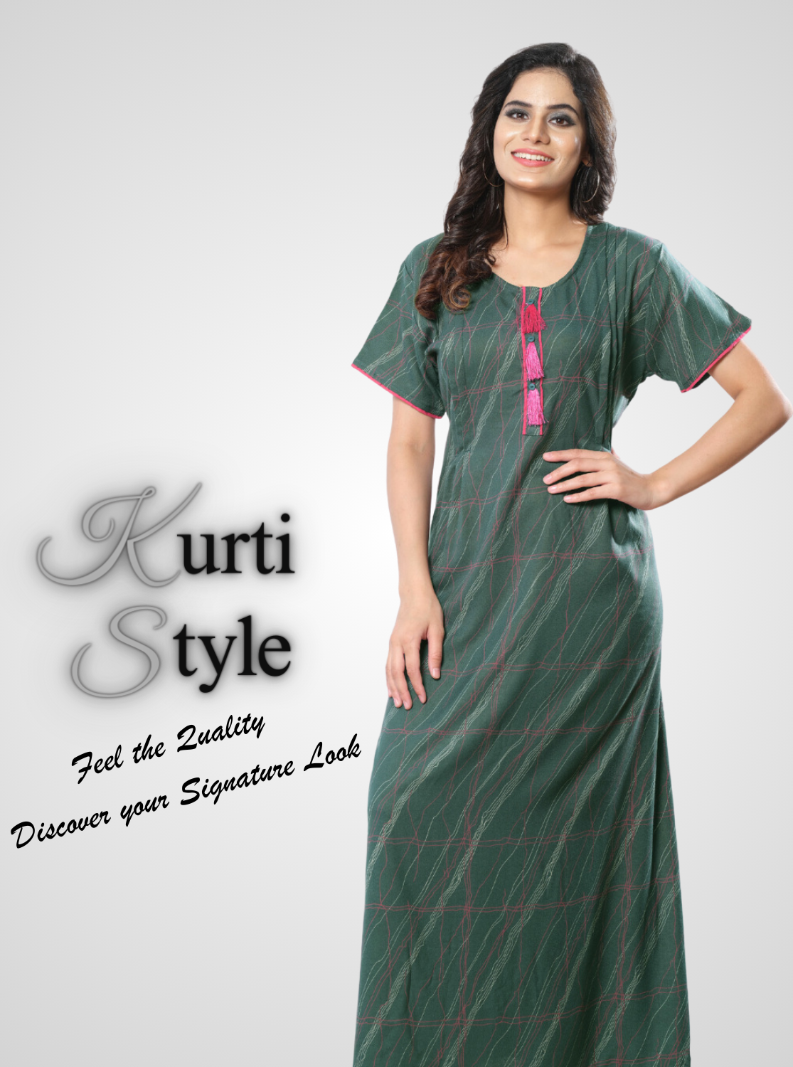 New MANGAI Premium Alpine KURTI Style | Beautiful Stylish KURTI Model | Side Pocket | Half Sleeve | Perfect Nightwear Collection's for Trendy Women's