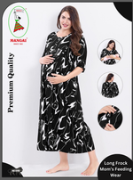 Soft Rayon4-IN-ONE Mom's Feeding & Casual Wear| Pre & Post Maternity Wear | Fancy Long Frock | Best Choice for Pregnancy Women (FIO-F)