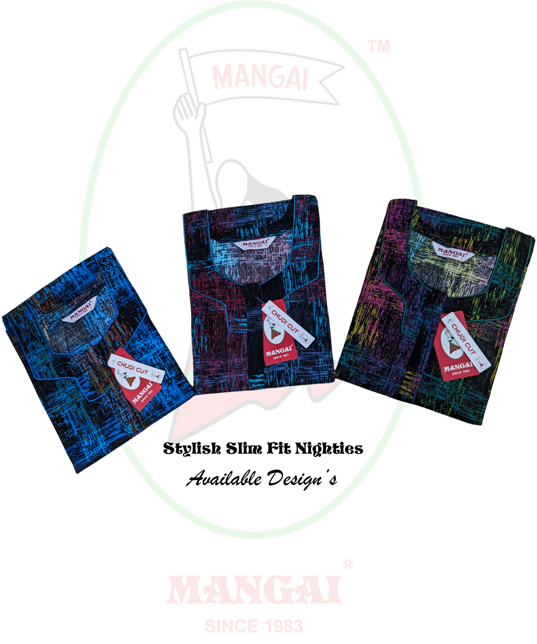New Arrivals MANGAI Premium Regular Fit Cotton Nighties - All Over Printed Stylish Nightwear for Stylish Women | Beautiful Nighties for Stylish Women's | Shrinkage Free Nighties | New CHUDI Cut Model