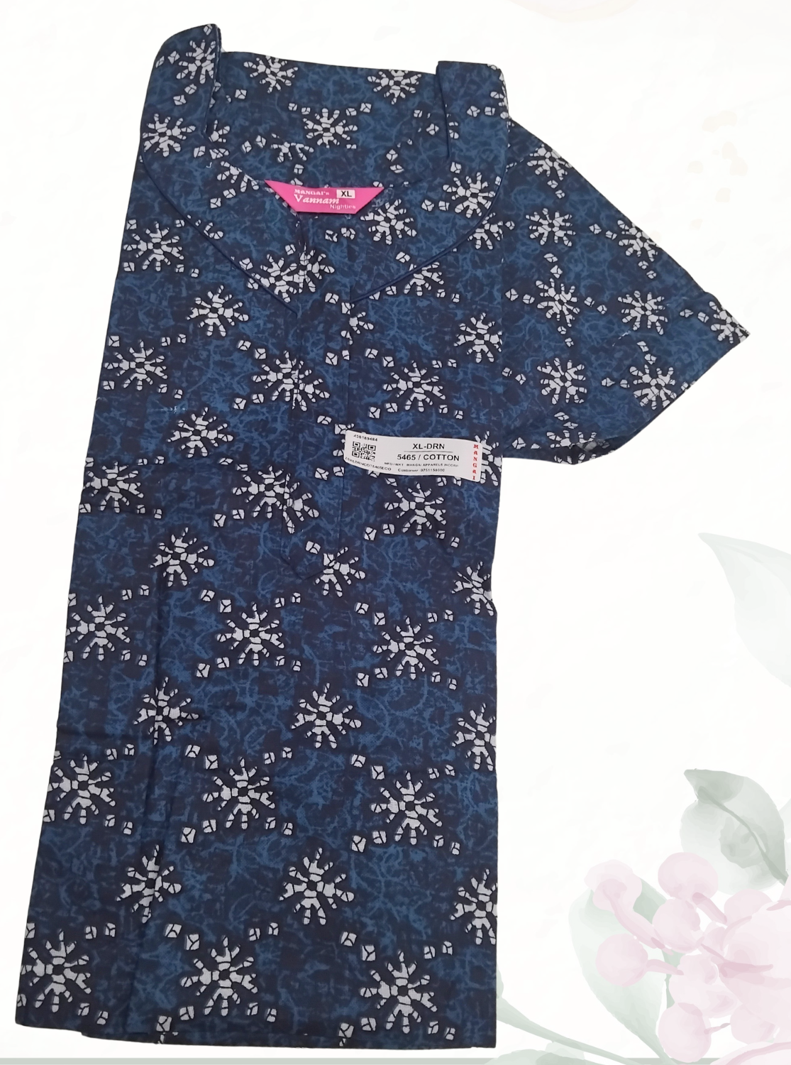 MANGAI Daily Wear Casual Comfort Fit Cotton Printed Nighties | Front Open Zipper Model |Summer Arrival's for Trendy Women's (DRN)