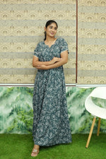 Stylish Arrivals Rayon Gathering Frock Model Night Gown's | Front Adjustable Gathering Style Rope Rope | Double Layer Sleeve | Trending Collection's for Stylish Women's (GFK)