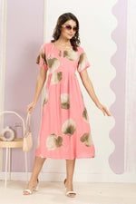 Rayon MAXI FROCK Model Nighties | Round Neck & Side Pocket | Pleated Frock MAXI Style | Trendy Collection's for Stylish Women & Teenage Girl (FRH)