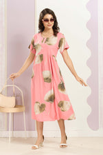 Rayon MAXI FROCK Model Nighties | Round Neck & Side Pocket | Pleated Frock MAXI Style | Trendy Collection's for Stylish Women & Teenage Girl (FRH)