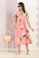 Rayon MAXI FROCK Model Nighties | Round Neck & Side Pocket | Pleated Frock MAXI Style | Trendy Collection's for Stylish Women & Teenage Girl (FRH)