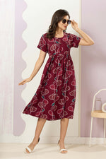 Rayon MAXI FROCK Model Nighties | Round Neck & Side Pocket | Pleated Frock MAXI Style | Trendy Collection's for Stylish Women & Teenage Girl (FRH)