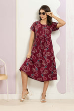 Rayon MAXI FROCK Model Nighties | Round Neck & Side Pocket | Pleated Frock MAXI Style | Trendy Collection's for Stylish Women & Teenage Girl (FRH)
