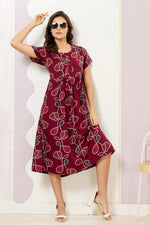 Rayon MAXI FROCK Model Nighties | Round Neck & Side Pocket | Pleated Frock MAXI Style | Trendy Collection's for Stylish Women & Teenage Girl (FRH)