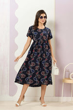 Rayon MAXI FROCK Model Nighties | Round Neck & Side Pocket | Pleated Frock MAXI Style | Trendy Collection's for Stylish Women & Teenage Girl (FRH)