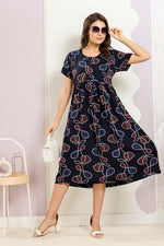 Rayon MAXI FROCK Model Nighties | Round Neck & Side Pocket | Pleated Frock MAXI Style | Trendy Collection's for Stylish Women & Teenage Girl (FRH)