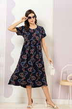 Rayon MAXI FROCK Model Nighties | Round Neck & Side Pocket | Pleated Frock MAXI Style | Trendy Collection's for Stylish Women & Teenage Girl (FRH)