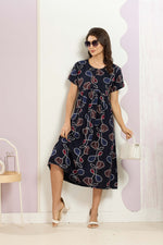 Rayon MAXI FROCK Model Nighties | Round Neck & Side Pocket | Pleated Frock MAXI Style | Trendy Collection's for Stylish Women & Teenage Girl (FRH)