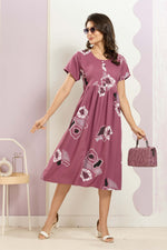 Rayon MAXI FROCK Model Nighties | Round Neck & Side Pocket | Pleated Frock MAXI Style | Trendy Collection's for Stylish Women & Teenage Girl (FRH)