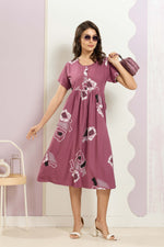 Rayon MAXI FROCK Model Nighties | Round Neck & Side Pocket | Pleated Frock MAXI Style | Trendy Collection's for Stylish Women & Teenage Girl (FRH)