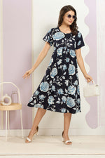 Rayon MAXI FROCK Model Nighties | Round Neck & Side Pocket | Pleated Frock MAXI Style | Trendy Collection's for Stylish Women & Teenage Girl (FRH)