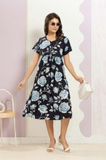 Rayon MAXI FROCK Model Nighties | Round Neck & Side Pocket | Pleated Frock MAXI Style | Trendy Collection's for Stylish Women & Teenage Girl (FRH)