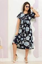 Rayon MAXI FROCK Model Nighties | Round Neck & Side Pocket | Pleated Frock MAXI Style | Trendy Collection's for Stylish Women & Teenage Girl (FRH)