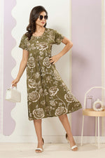Rayon MAXI FROCK Model Nighties | Round Neck & Side Pocket | Pleated Frock MAXI Style | Trendy Collection's for Stylish Women & Teenage Girl (FRH)