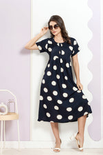 Rayon MAXI FROCK Model Nighties | Round Neck & Side Pocket | Pleated Frock MAXI Style | Trendy Collection's for Stylish Women & Teenage Girl (FRH)