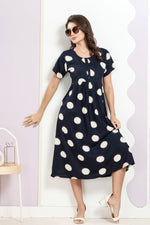 Rayon MAXI FROCK Model Nighties | Round Neck & Side Pocket | Pleated Frock MAXI Style | Trendy Collection's for Stylish Women & Teenage Girl (FRH)