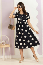 Rayon MAXI FROCK Model Nighties | Round Neck & Side Pocket | Pleated Frock MAXI Style | Trendy Collection's for Stylish Women & Teenage Girl (FRH)
