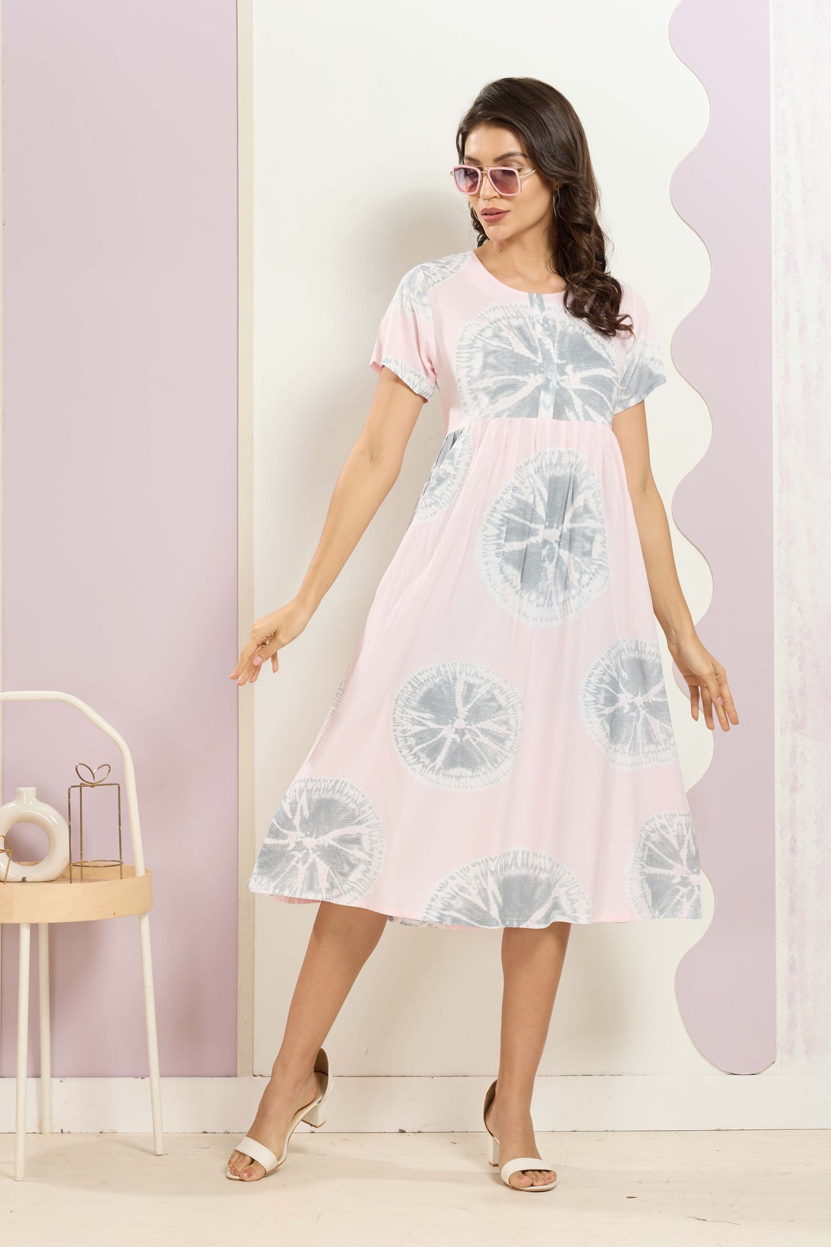 Rayon MAXI FROCK Model Nighties | Round Neck & Side Pocket | Pleated Frock MAXI Style | Trendy Collection's for Stylish Women & Teenage Girl (FRH)