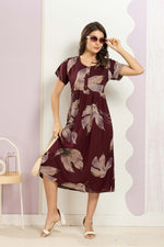 Rayon MAXI FROCK Model Nighties | Round Neck & Side Pocket | Pleated Frock MAXI Style | Trendy Collection's for Stylish Women & Teenage Girl (FRH)