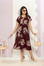 Rayon MAXI FROCK Model Nighties | Round Neck & Side Pocket | Pleated Frock MAXI Style | Trendy Collection's for Stylish Women & Teenage Girl (FRH)