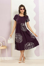 Rayon MAXI FROCK Model Nighties | Round Neck & Side Pocket | Pleated Frock MAXI Style | Trendy Collection's for Stylish Women & Teenage Girl (FRH)