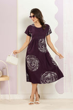 Rayon MAXI FROCK Model Nighties | Round Neck & Side Pocket | Pleated Frock MAXI Style | Trendy Collection's for Stylish Women & Teenage Girl (FRH)