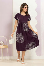 Rayon MAXI FROCK Model Nighties | Round Neck & Side Pocket | Pleated Frock MAXI Style | Trendy Collection's for Stylish Women & Teenage Girl (FRH)