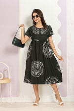 Rayon MAXI FROCK Model Nighties | Round Neck & Side Pocket | Pleated Frock MAXI Style | Trendy Collection's for Stylish Women & Teenage Girl (FRH)