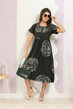 Rayon MAXI FROCK Model Nighties | Round Neck & Side Pocket | Pleated Frock MAXI Style | Trendy Collection's for Stylish Women & Teenage Girl (FRH)