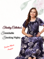 New Arrivals ONLY MINE Premium ALPINE Smokey Nighty | Beautiful Pleated Design | Side Pocket | Stylish Nighty for Trendy Women's | Your Perfect Nightwear Collection's (ALS)