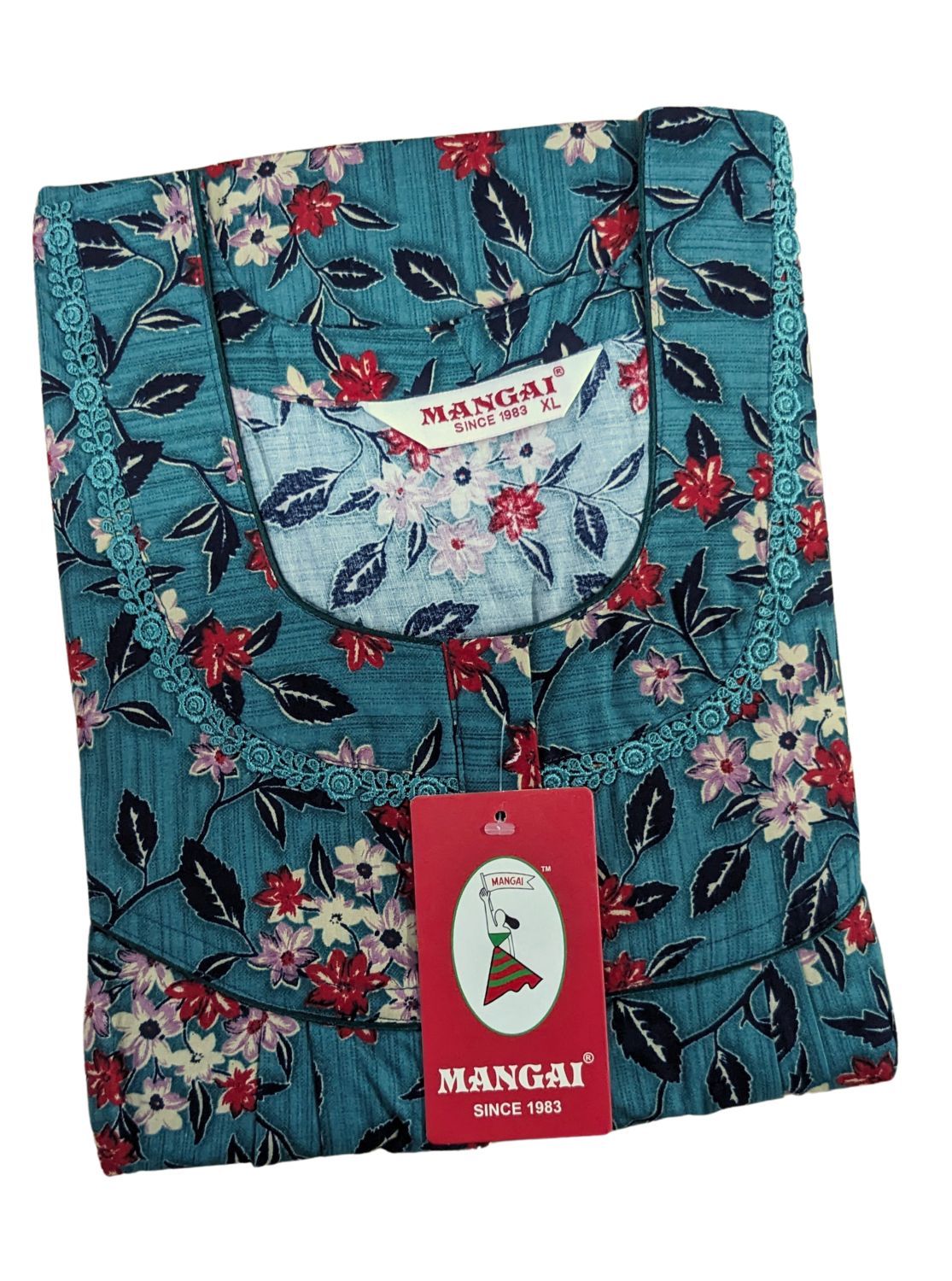 MANGAI Premium Cotton Printed Feeding Nighties | Soft Cotton | Above Knee Length Covered | Front Open Zipper| Vertical Feeding Zipper | Feeding Nighties