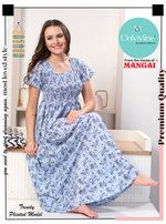 ONLY MINE Premium Smokey Nighty | Stretchable Elastic Type | Beautiful Pleated Model | Side Pocket | Stylish Nighty for Stylish Women's (OM-RAH)