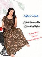 New Arrivals ONLY MINE Premium ALPINE Smokey Nighty | Beautiful Pleated Design | Side Pocket | Stylish Nighty for Trendy Women's | Your Perfect Nightwear Collection's (ALS)