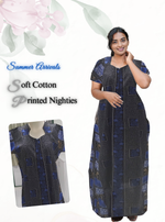 MANGAI Daily Wear Casual Comfort Fit Cotton Printed Nighties | Zipless Closed Model |Summer Arrival's for Trendy Women's (VNM)