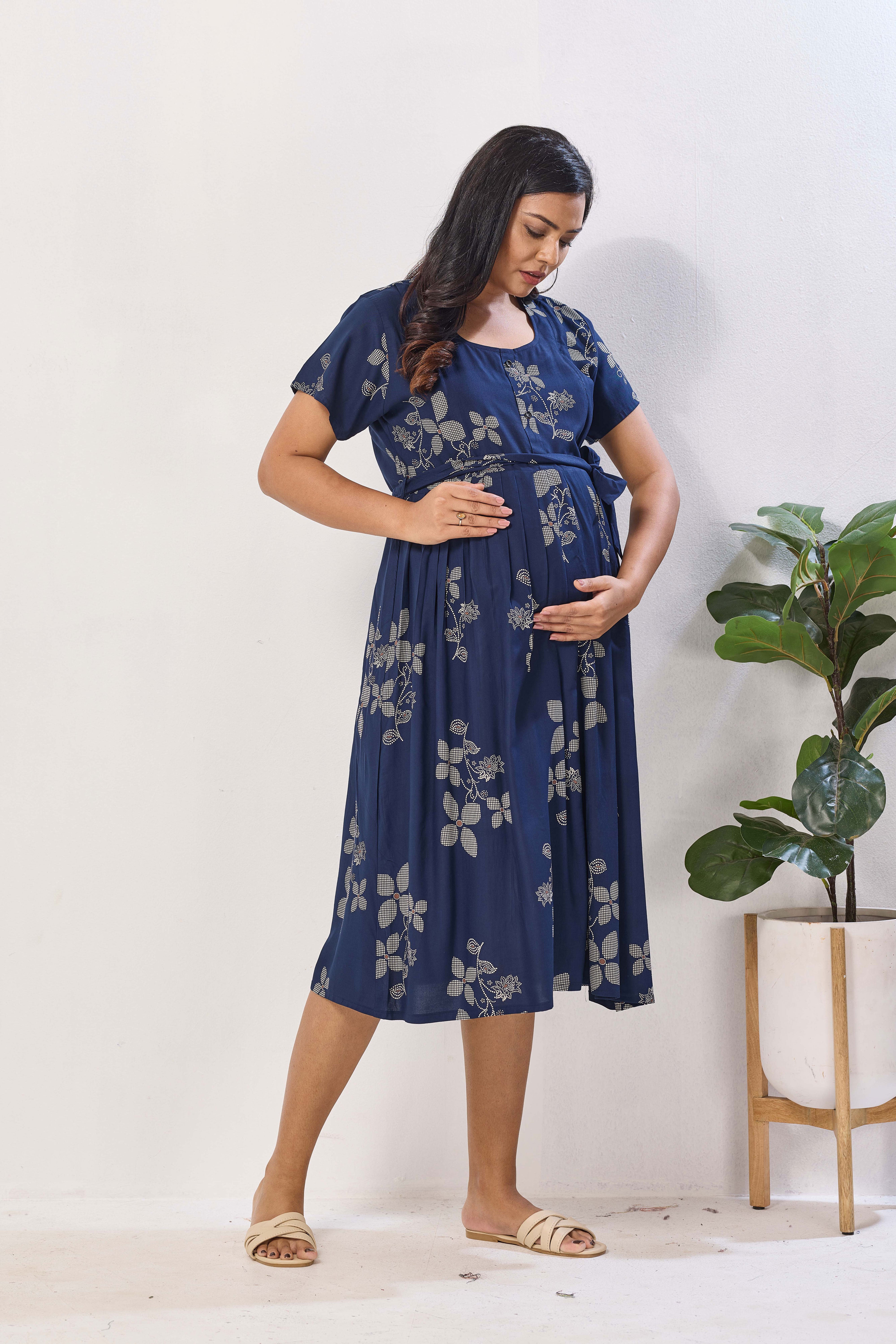 navy blue corset dress Maternity Service Dress Blue Jumper – ShopCGX