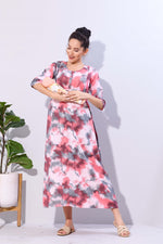 Soft Rayon4-IN-ONE Mom's Feeding & Casual Wear| Pre & Post Maternity Wear | Fancy Long Frock | Best Choice for Pregnancy Women (FIO-F)