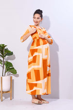 Soft Rayon4-IN-ONE Mom's Feeding & Casual Wear| Pre & Post Maternity Wear | Fancy Long Frock | Best Choice for Pregnancy Women (FIO-F)