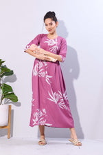Soft Rayon4-IN-ONE Mom's Feeding & Casual Wear| Pre & Post Maternity Wear | Fancy Long Frock | Best Choice for Pregnancy Women (FIO-F)