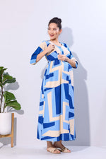 Soft Rayon4-IN-ONE Mom's Feeding & Casual Wear| Pre & Post Maternity Wear | Fancy Long Frock | Best Choice for Pregnancy Women (FIO-F)
