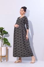 Soft Rayon4-IN-ONE Mom's Feeding & Casual Wear| Pre & Post Maternity Wear | Fancy Long Frock | Best Choice for Pregnancy Women (FIO-F)