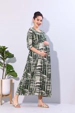 Soft Rayon4-IN-ONE Mom's Feeding & Casual Wear| Pre & Post Maternity Wear | Fancy Long Frock | Best Choice for Pregnancy Women (FIO-F)