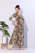 Soft Rayon4-IN-ONE Mom's Feeding & Casual Wear| Pre & Post Maternity Wear | Fancy Long Frock | Best Choice for Pregnancy Women (FIO-F)