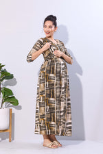 Soft Rayon4-IN-ONE Mom's Feeding & Casual Wear| Pre & Post Maternity Wear | Fancy Long Frock | Best Choice for Pregnancy Women (FIO-F)