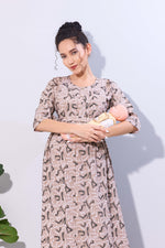 Soft Rayon4-IN-ONE Mom's Feeding & Casual Wear| Pre & Post Maternity Wear | Fancy Long Frock | Best Choice for Pregnancy Women (FIO-F)