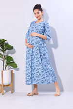 Soft Rayon4-IN-ONE Mom's Feeding & Casual Wear| Pre & Post Maternity Wear | Fancy Long Frock | Best Choice for Pregnancy Women (FIO-F)