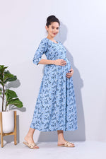 Soft Rayon4-IN-ONE Mom's Feeding & Casual Wear| Pre & Post Maternity Wear | Fancy Long Frock | Best Choice for Pregnancy Women (FIO-F)